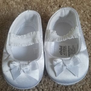 Carter's Satin Mary Janes with Strap- White
